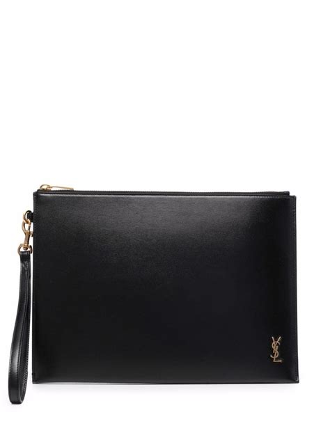 saint laurent monogram leather clutch.